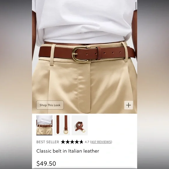 NWT J.Crew Classic belt in Italian leather - best seller - Picture 2 of 9